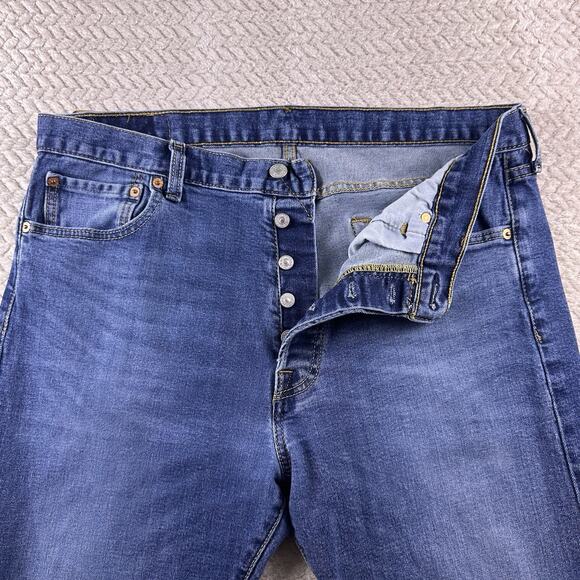 Levi's 501 XX Jeans Mens 36x30 Button Fly Blue Straight Fit Whiskered Cotton - Picture 2 of 14